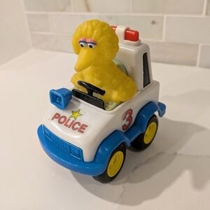 Vintage Sesame Street Big Bird Police Car Toy